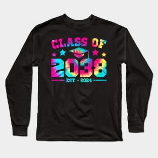 Class Of 2038 Grow With Me First Day Of School Tie Dye Long Sleeve T-Shirt